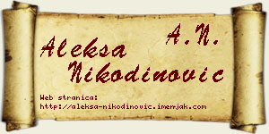 Aleksa Nikodinović vizit kartica